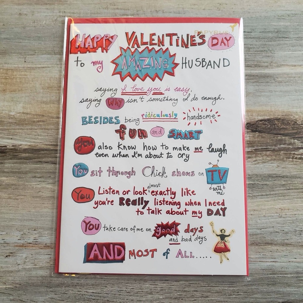 Papyrus Romantic Cute List Of Things To Love My Husband For Valentines Day Card